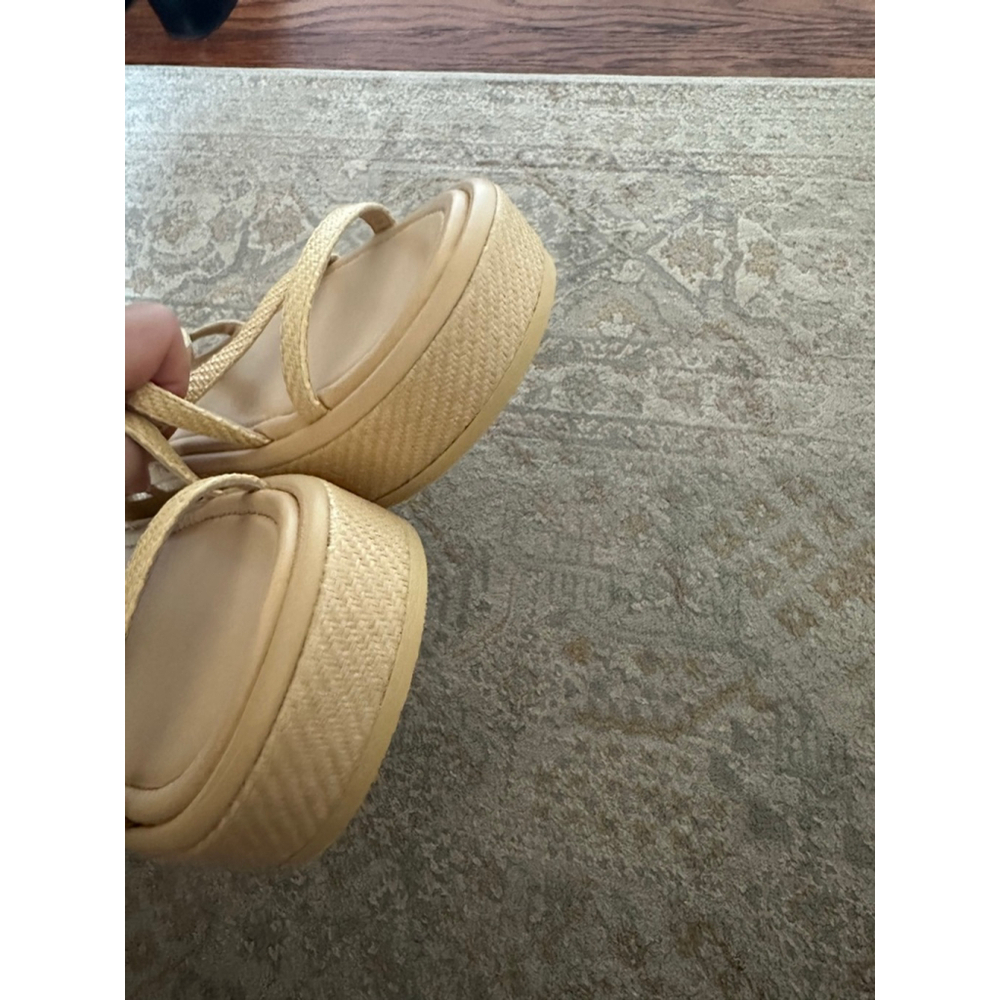 Women's Stuart Weitzman Espadrille Platform Sandals Tan/Beige Size 10.5 - Picture 5 of 7